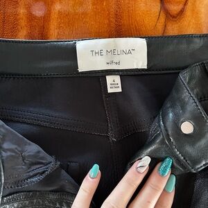 Wilfred Black Leather Trousers